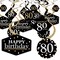 Big Dot of Happiness Adult 80th Birthday - Gold - Birthday Party Hanging Decor - Party Decoration Swirls - Set of 40